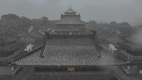 2024年第一场雪雪中的千年古寺金粟寺