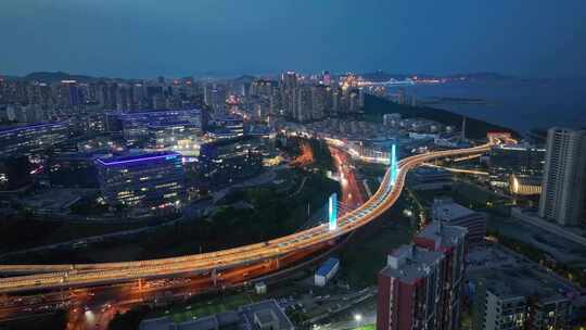 繁华夜景 城市夜景 城市夜景航拍