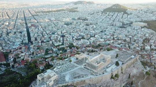 航拍希腊雅典城市风光
