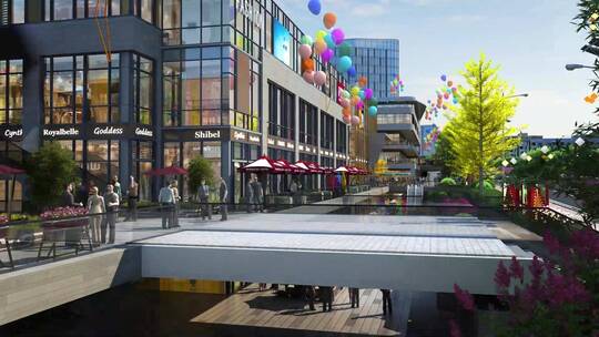 城市商业街穿梭三维素材视频素材模板下载