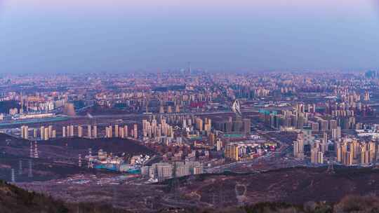 北京城市天际线日落日转夜大气全景鸟瞰