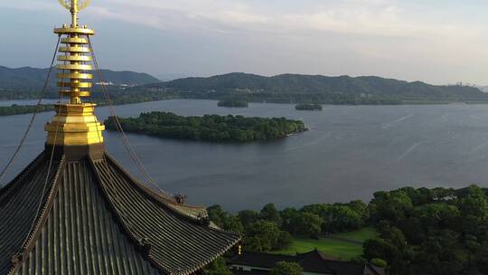 杭州西湖雷峰塔风光