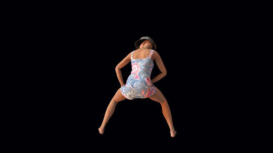 性感的女孩与动态短裙twerk舞蹈。