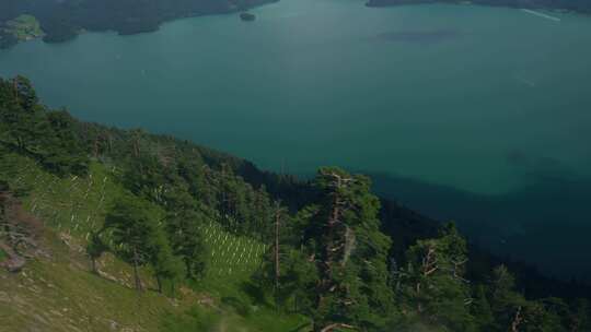 山坡，湾，湖，水