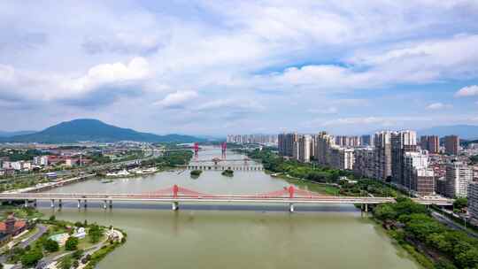 福建漳州城市风光航拍延时