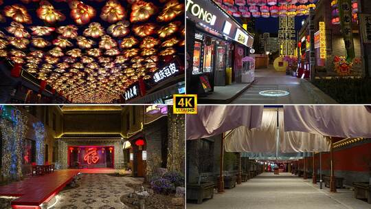 老北市特色商业街区高清在线视频素材下载