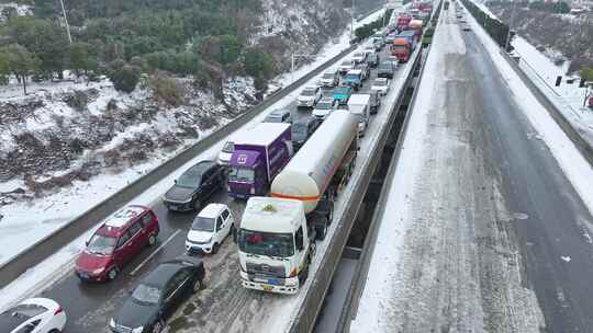 冰雪灾害航拍素材