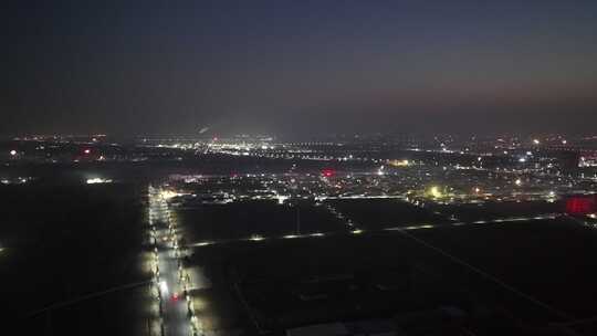 夜景 航拍 过年 放烟花 年味 城市