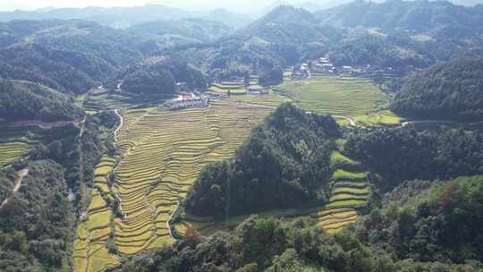 高山梯田农村航拍