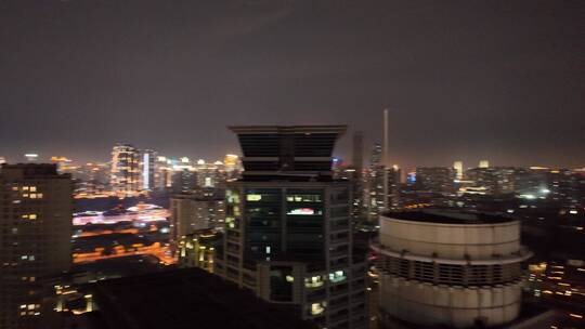 上海黄浦区夜景航拍