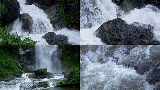 山谷瀑布河流流水升格