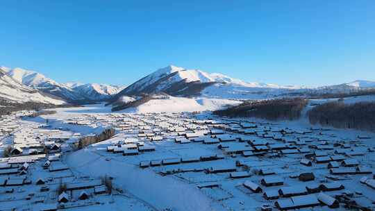 冬天新疆阿勒泰禾木喀纳斯雪景