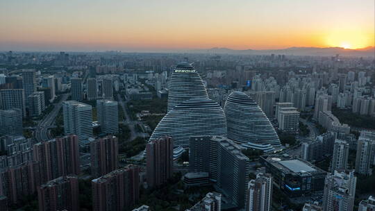 4K 绿地望京SOHO日落