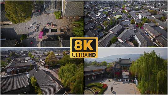 8K炸裂航拍【丽江束河古镇】高清在线视频素材下载