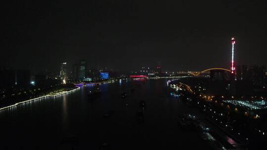 上海卢浦大桥夜景4K航拍