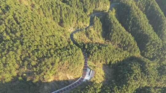 秋天午后航拍安徽省黄山市璜尖岭风景