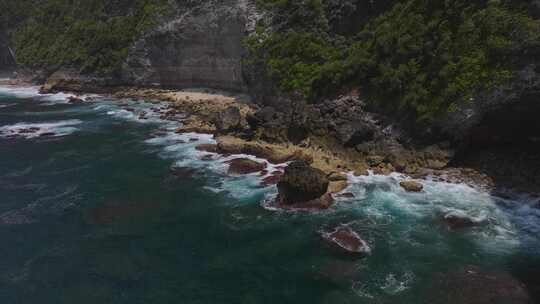 HDR印尼佩妮达岛航拍岛屿海岸线风光