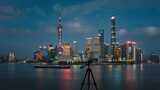 国庆节上海外滩夜景繁华都市延时视频高清在线视频素材下载