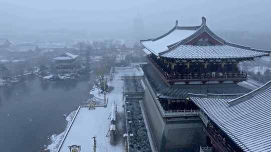 隋唐洛阳城九洲池雪景