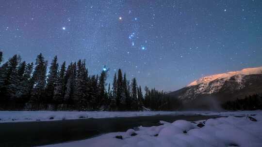 喀纳斯的星空视频素材模板下载