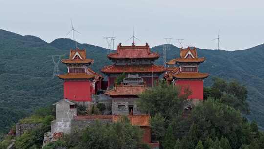 航拍洛阳偃师牛心山洪江寺