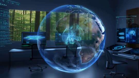 科技场景中的地球展示画面