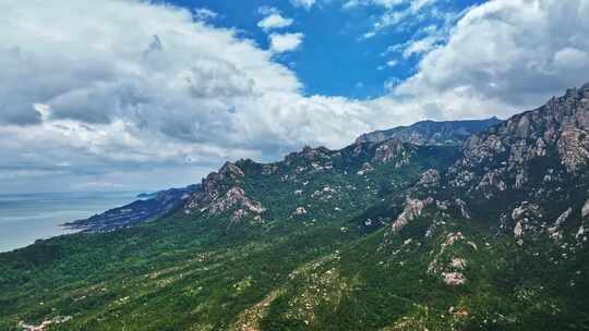 青岛崂山区崂山航拍