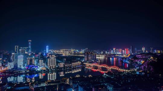4k延时广西柳州夜景新城区CBD素材视频素材模板下载