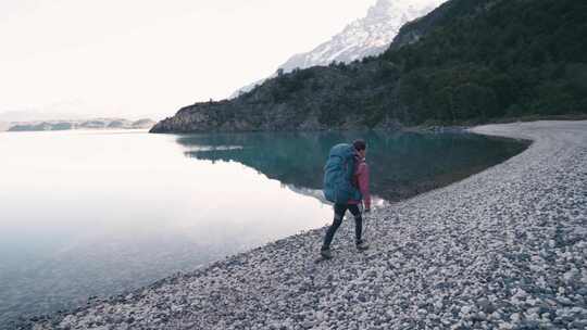 托雷斯德尔潘恩，湖畔，徒步旅行，湖