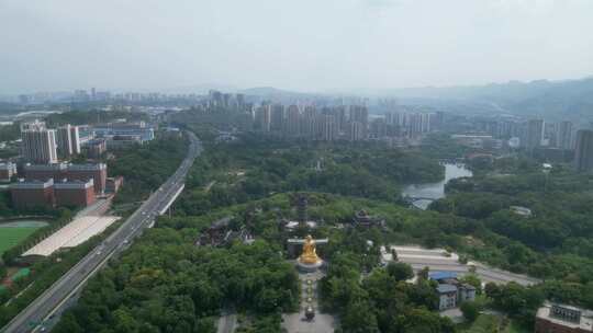 航拍重庆华岩旅游风景区