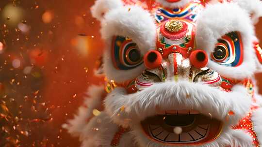 狮子非遗文化 新年喜庆 春节舞狮CG动画