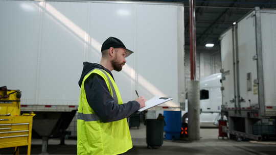 卡车在技术中心或仓库的服务记录关于卡车的信息