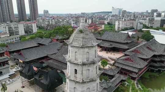 航拍湖北黄冈安国寺景区