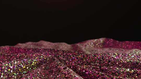 炫目亮片的漩涡织物闪闪发光，色彩鲜艳，为
