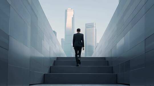 商务人士走路上台阶楼梯背景