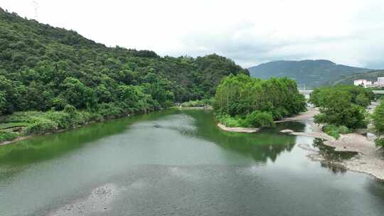 航拍福建宁德霍童古镇风光