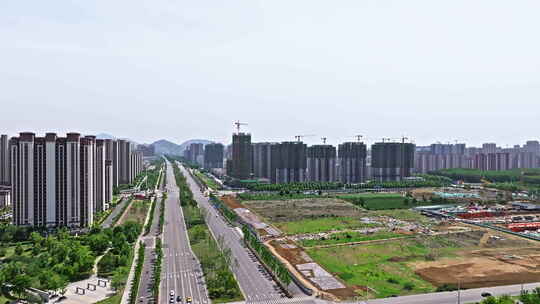 【合集】航拍邹城市街景