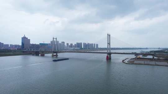 蚌埠解放路淮河大桥航拍风光