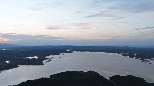 山间水库日落视频素材模板下载