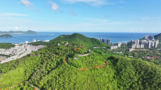 海南三亚鹿回头风景区航拍