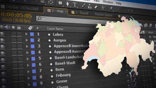 瑞士联邦地图套件AE模板