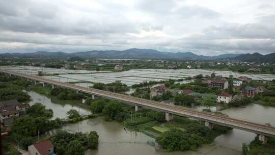 农村  交通  乡村  高铁  河流