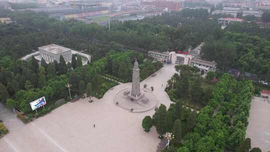 河北邯郸晋冀鲁豫革命纪念园航拍视频素材模板下载