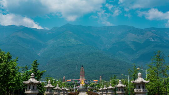 云南省,大理,崇圣寺三塔,著名景点,建筑视频素材模板下载