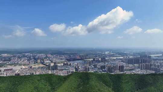 河南宜阳县城航拍城市风景背景