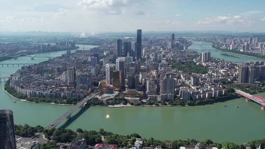 航拍广西柳州城市景观全景 4k