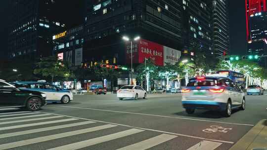 夜间城市红绿灯道路C0416