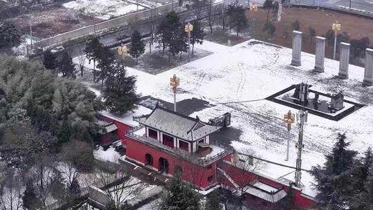 陕西周至县楼观台景区雪景