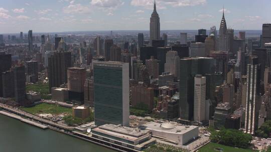 曼哈顿城市的摩天大楼视频素材模板下载