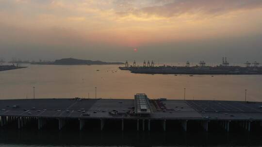 4K 航拍 深圳 前海 风景 港口